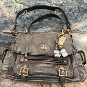 Coach Sydney Special Edition Turnlock Satchel Shoulder Bag Embossed Lizard